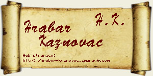 Hrabar Kaznovac vizit kartica